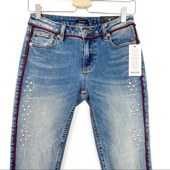 Miss Me | Ankle Skinny Jeans with Pearl Beading Size 26 - Picture 2 of 12